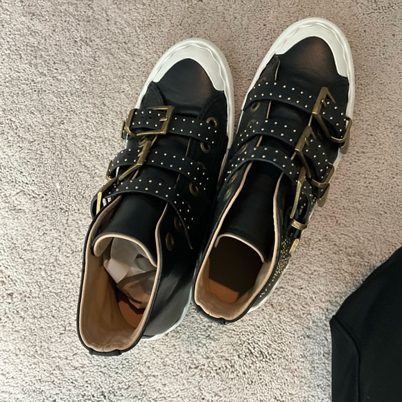 Chloé Studded High Top Sneakers In Black - Picture 2 of 5